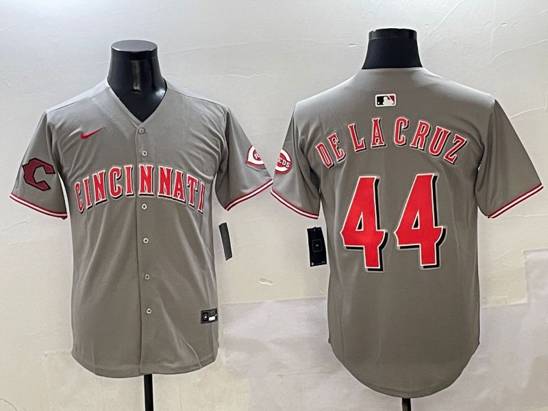Men Cincinnati Reds 44 Delacruz Grey Game Nike 2025 MLB Jersey style 5